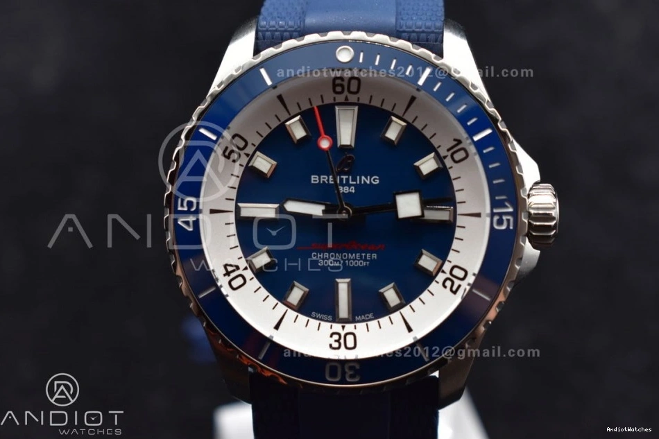 Best Edition 1:1 Dial on Contemporary 1168 A BLSF Strap Blue SS Automatic SuperOcean Blue 42 Rubber 0816